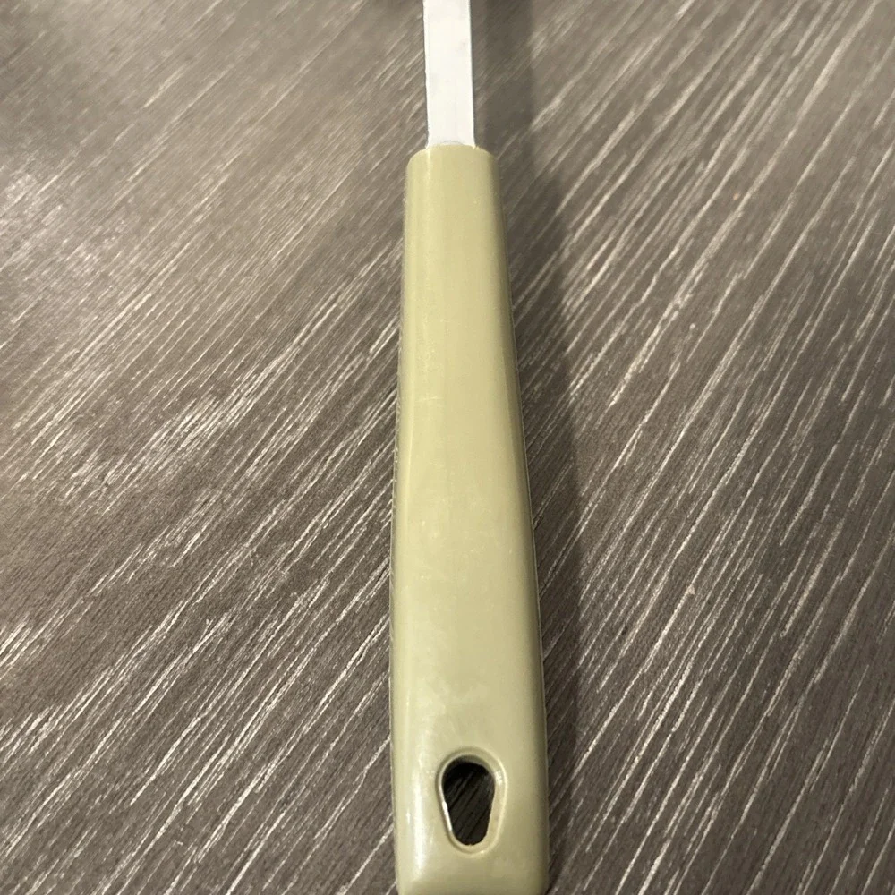 EKCO Chromium Plated Stainless Slotted Serving Spoon Black‎ Handle Utensil USA